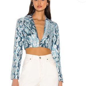 NBD cheetah metallic blazer